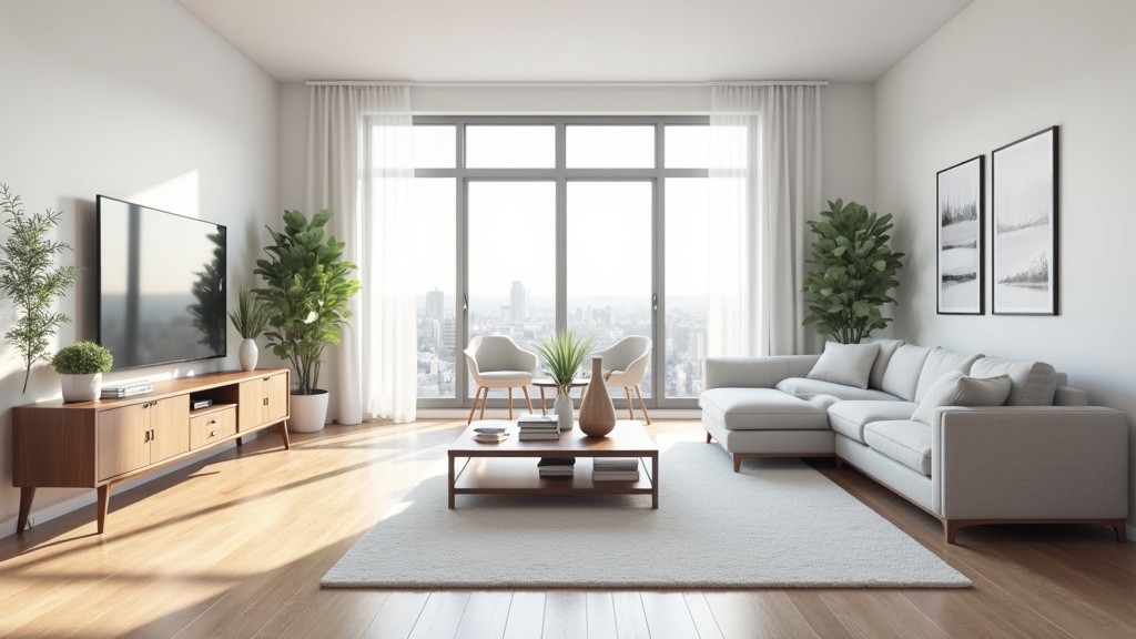 Virtual tour of a modern home interior, showing a 3D floor plan with labels and interactive hotspots